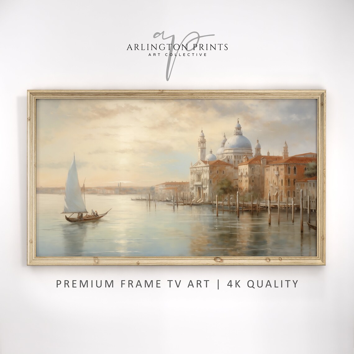 Vintage Venice Dock Art Print, Italian Scenic