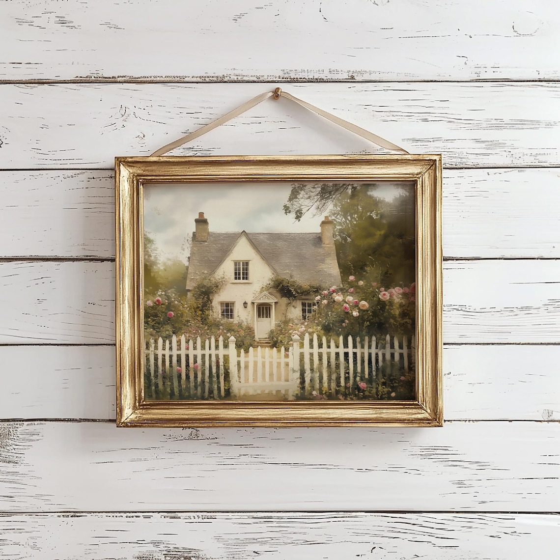 English Country Cottage Rose Garden White Picket Fence Poster - Image 5