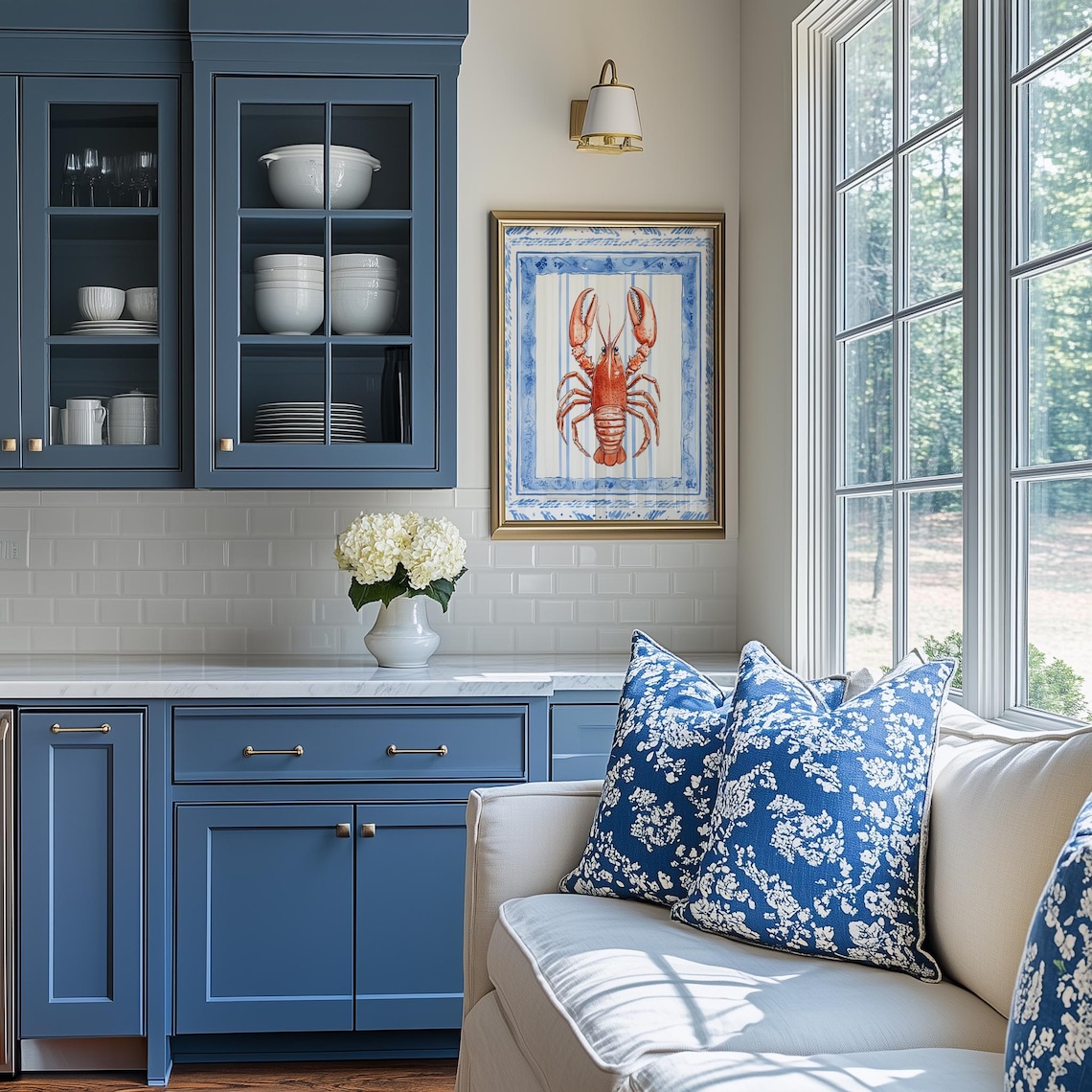 Red Lobster Watercolor Coastal Kitchen Nautical Decor Poster - Image 4