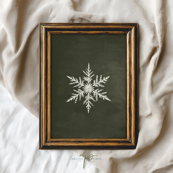 White Snowflake Minimal Christmas Art Print