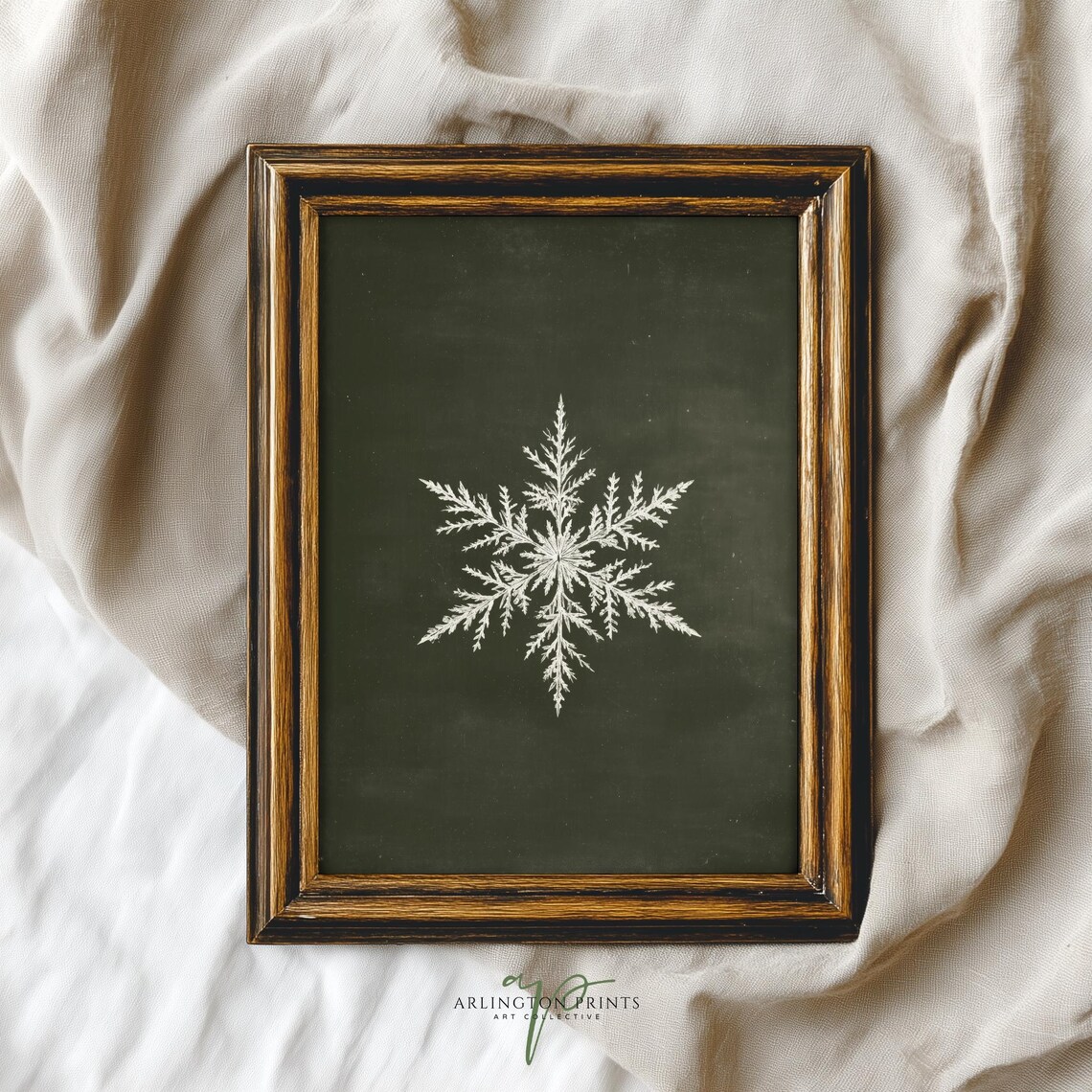 White Snowflake Minimal Christmas Art Print
