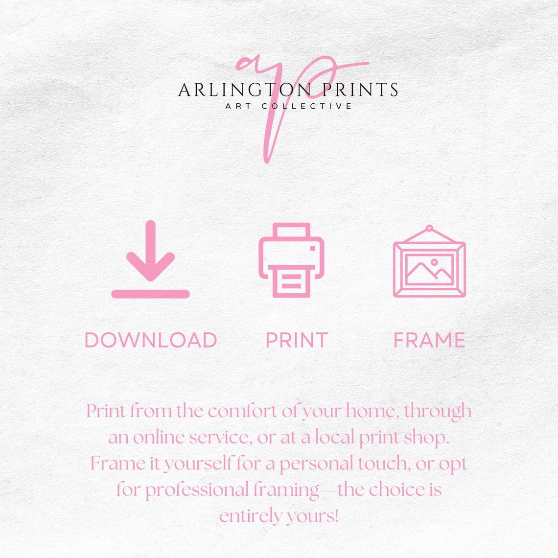 Pink Easy Download Print Frame Art Collecting Steps Card Print