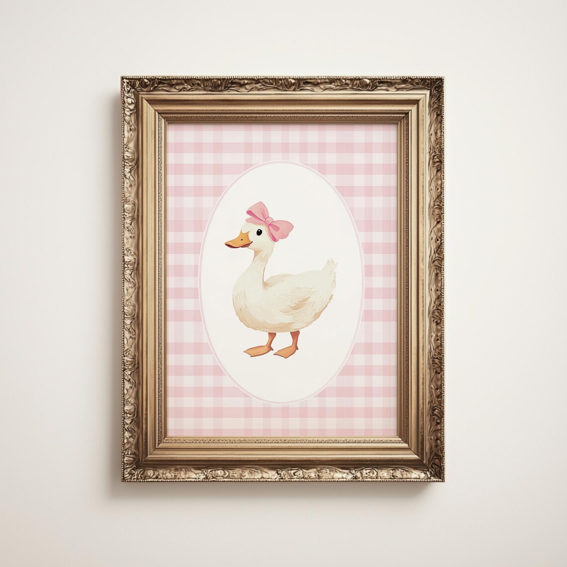 Duck Nursery Print, Pink Grandmillennial Decor - Image 2