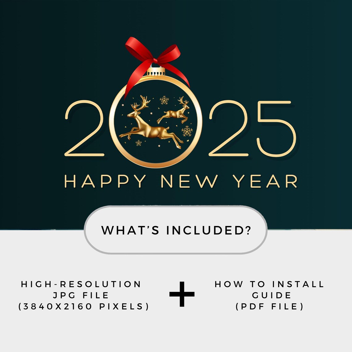 Happy New Year 2025 Christmas Decor Art Print - Image 3