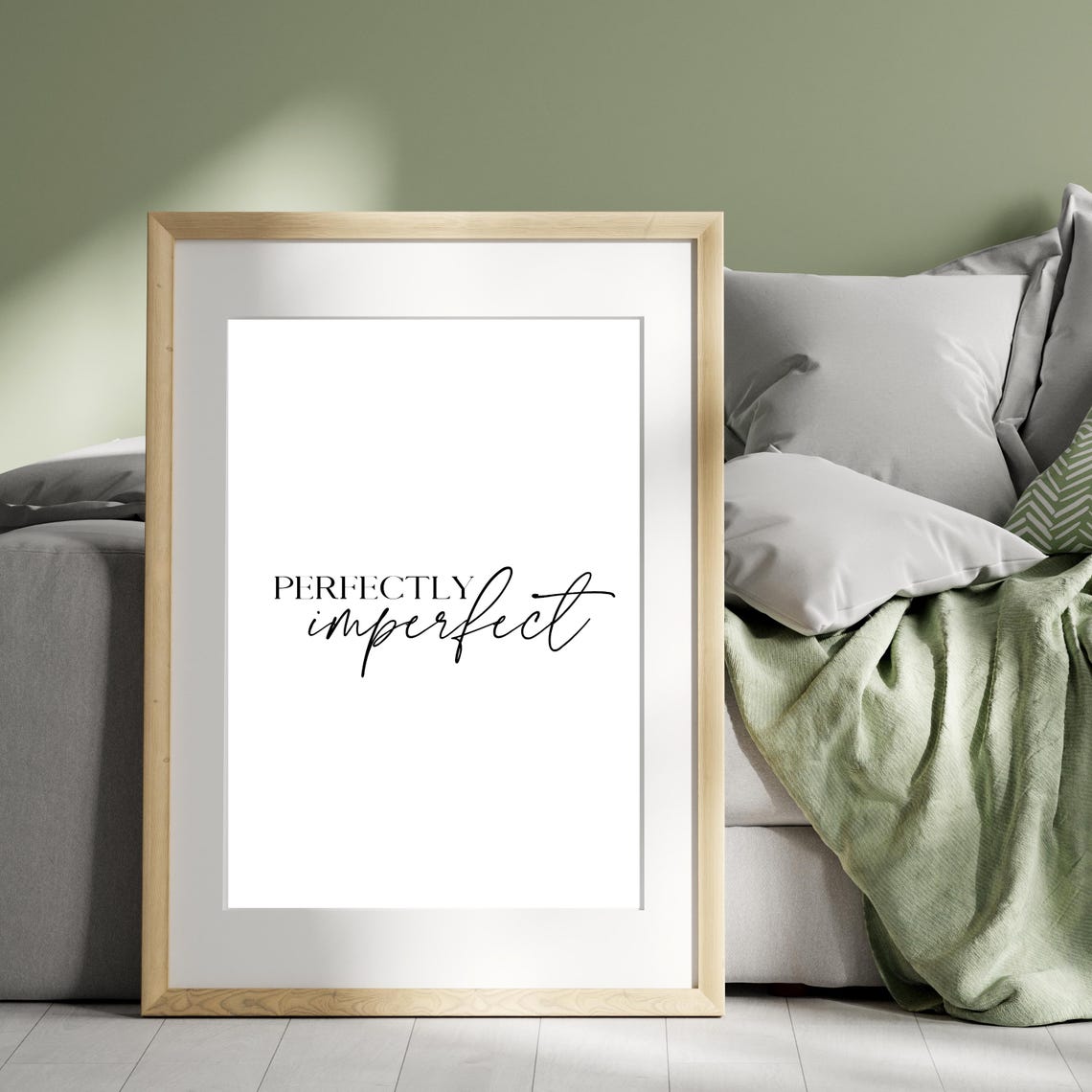 Perfectly Imperfect Self Love Minimalist Typography Quote Poster - Image 3