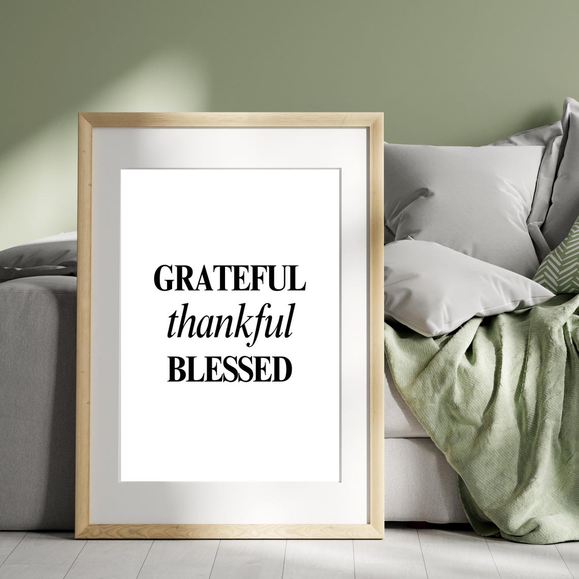 Grateful Thankful Blessed Fall Serif Script Typography Poster - Image 3