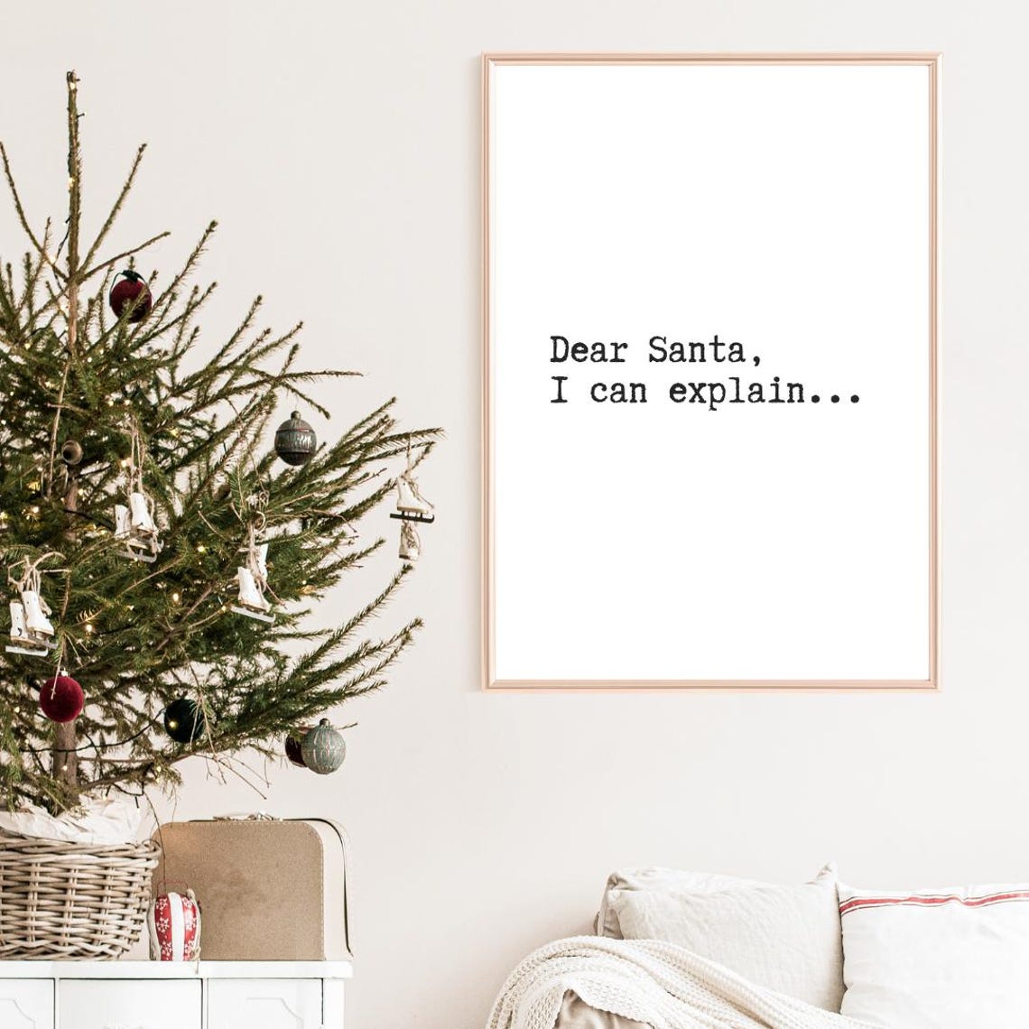 Dear Santa I Can Explain Funny Christmas Holiday Quote Art Poster