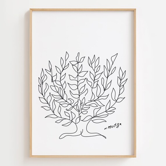Matisse Tree Line Art Print, Modern Home Decor