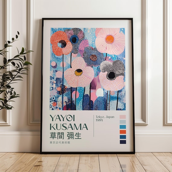 Yayoi Kusama Tokyo 1984 Flower Bouquet Exhibition Art Poster
