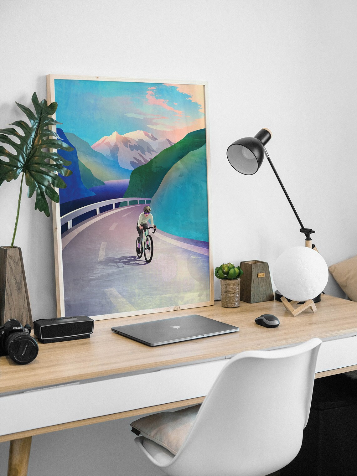 Cycling Passion For The Climb Girl Cyclist Art Print - Image 3