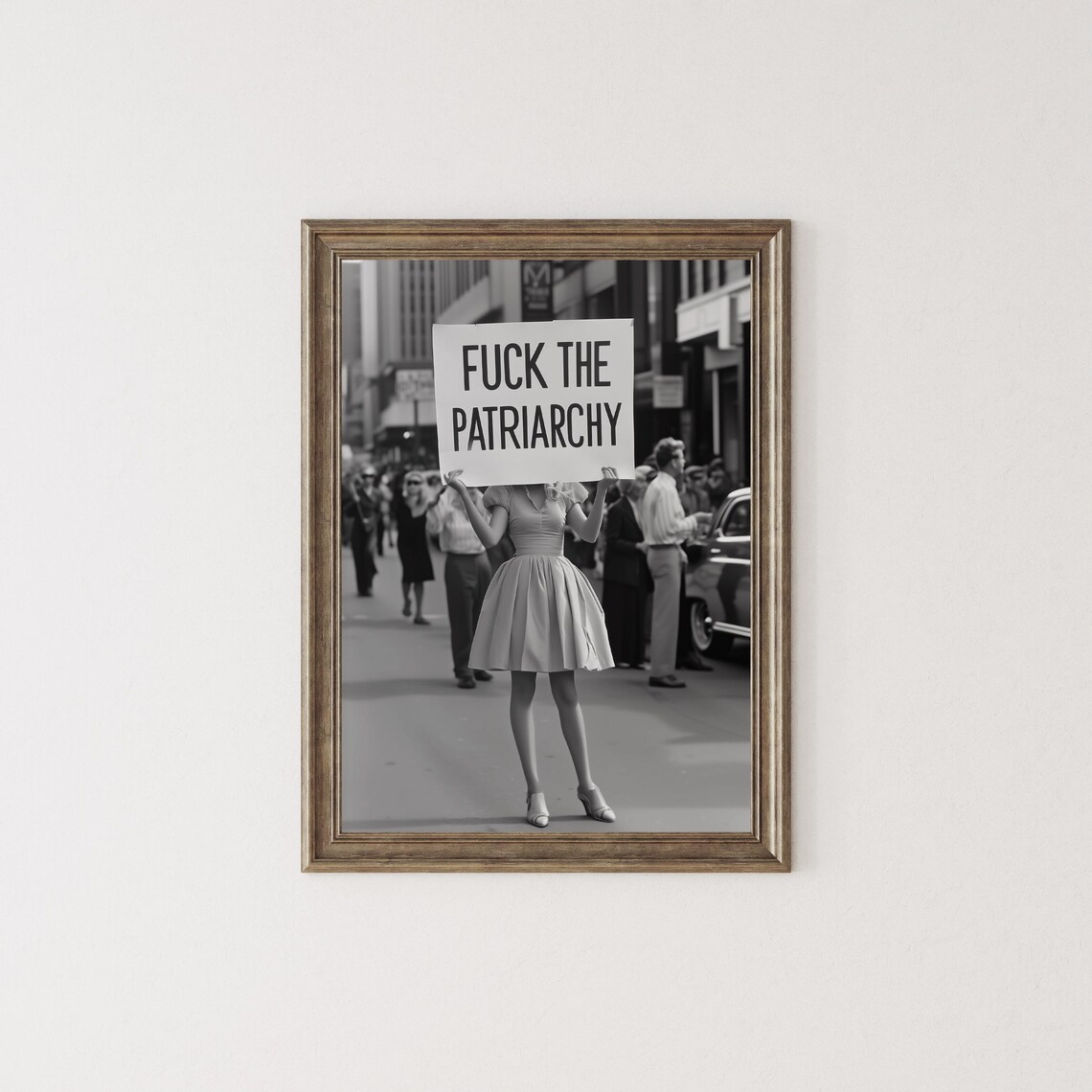 Fuck The Patriarchy Vintage Feminist Protest Art Print - Image 2