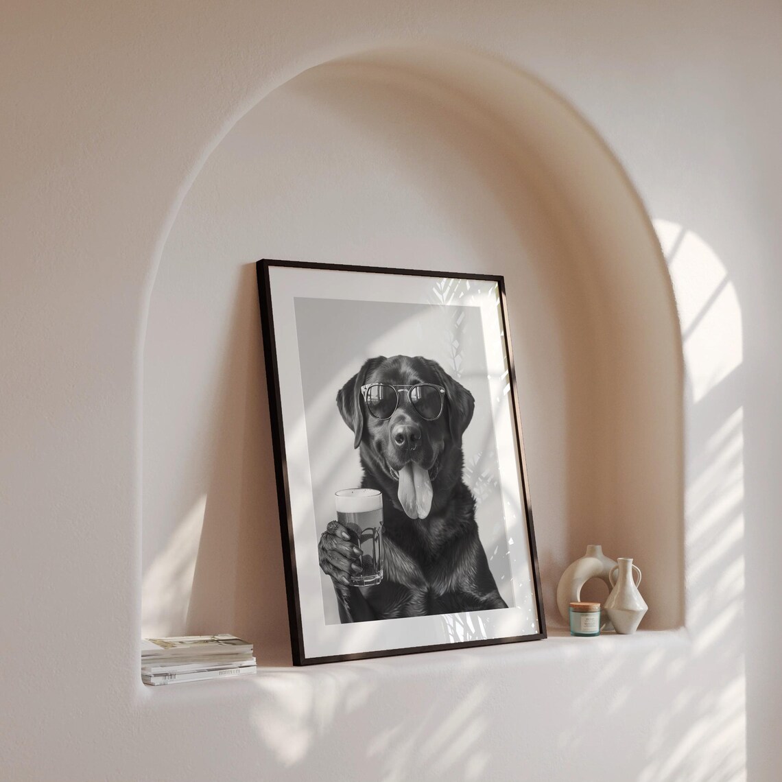 Labrador Holding Beer Funny Dog Print, Bar Cart Decor - Image 4