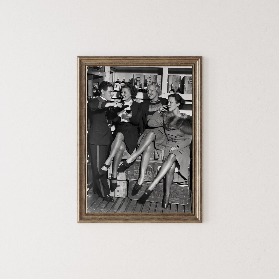 Women Drinking Speakeasy Bar Vintage Cocktail Poster - Image 2