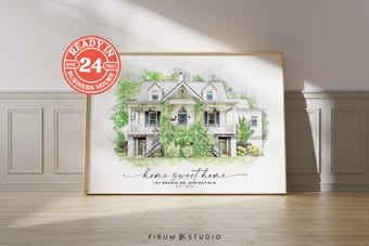 Custom House Portrait, Realtor Gift Art Print