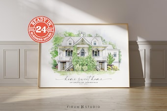 Custom House Portrait - Realtor Gift