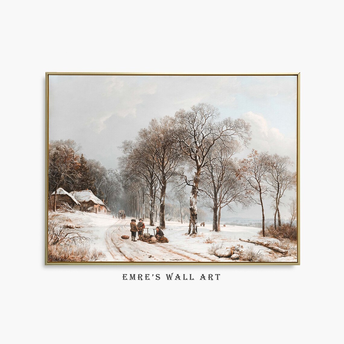 Winter Country Farmhouse Vintage Art Print