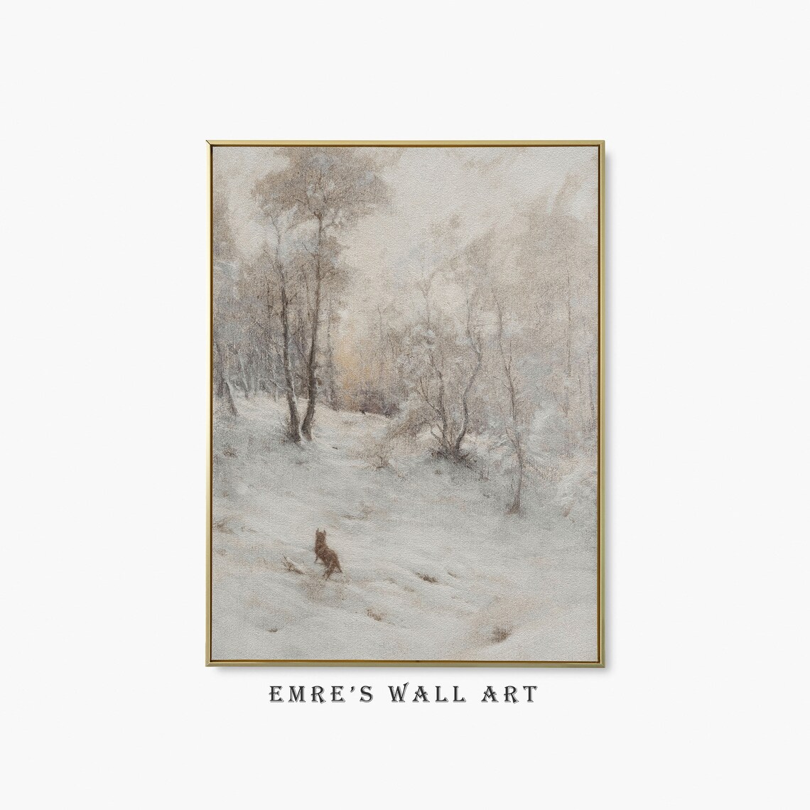 Fox Wall Decor, Winter Forest Landscape Art Print