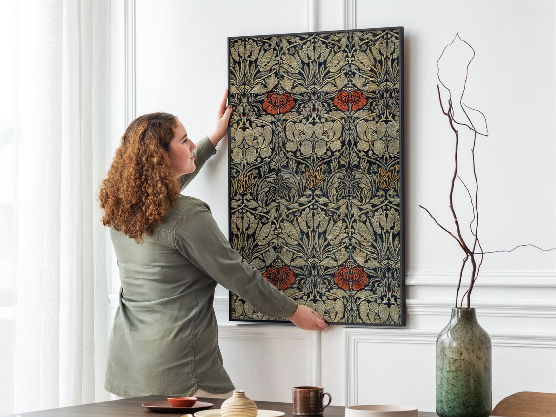 Vintage Textile Art Rug Pattern, Tapestry Art Print - Image 2