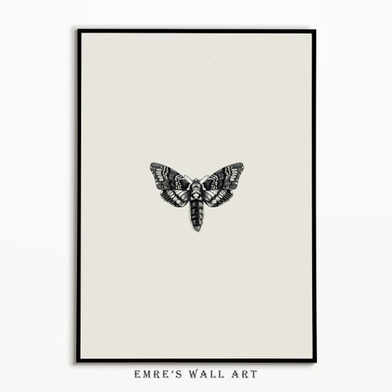 Vintage Sketch Butterfly, Palm, and Crab Art Print Set