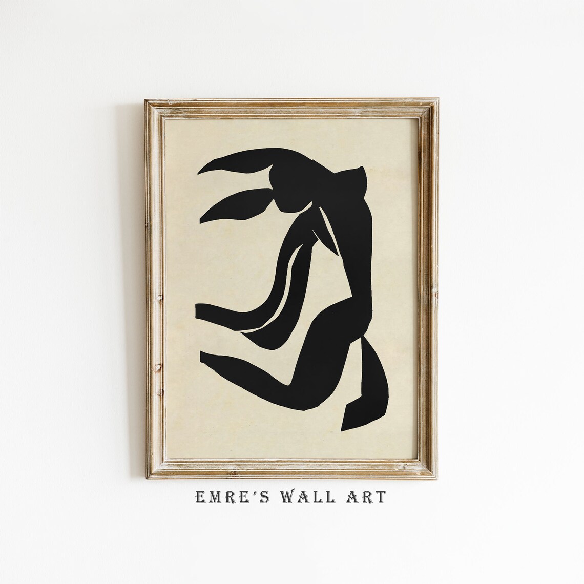 Black Abstract Figure Minimalist Modernist Sketch Style Poster