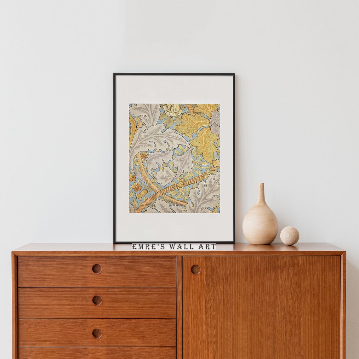 William Morris Oak Leaf Acorn Autumn Pattern Botanical Poster - Image 2