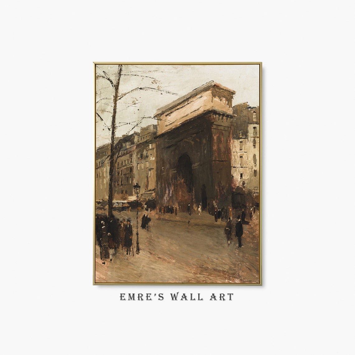 Paris Boulevard with Triumphal Arch Impressionist Street Scene Poster