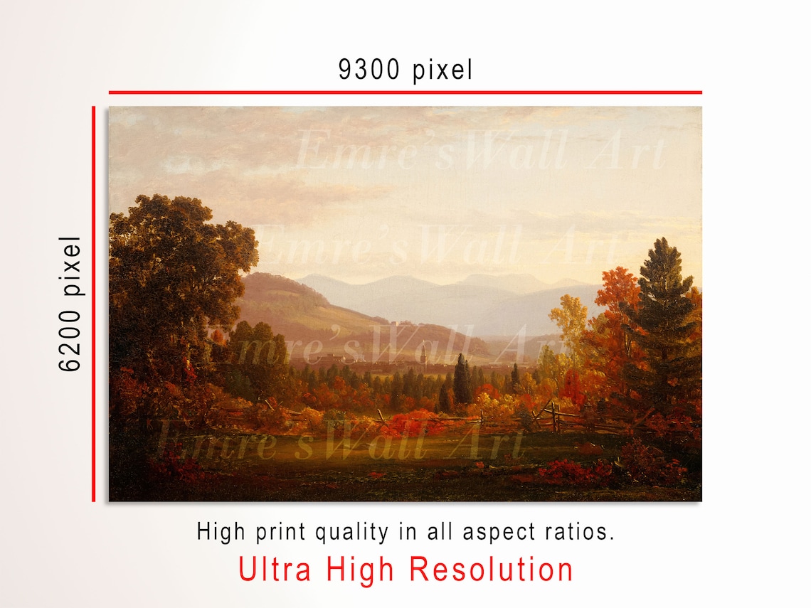 Moody Fall Landscape Art Print, Vintage Rustic Country - Image 3