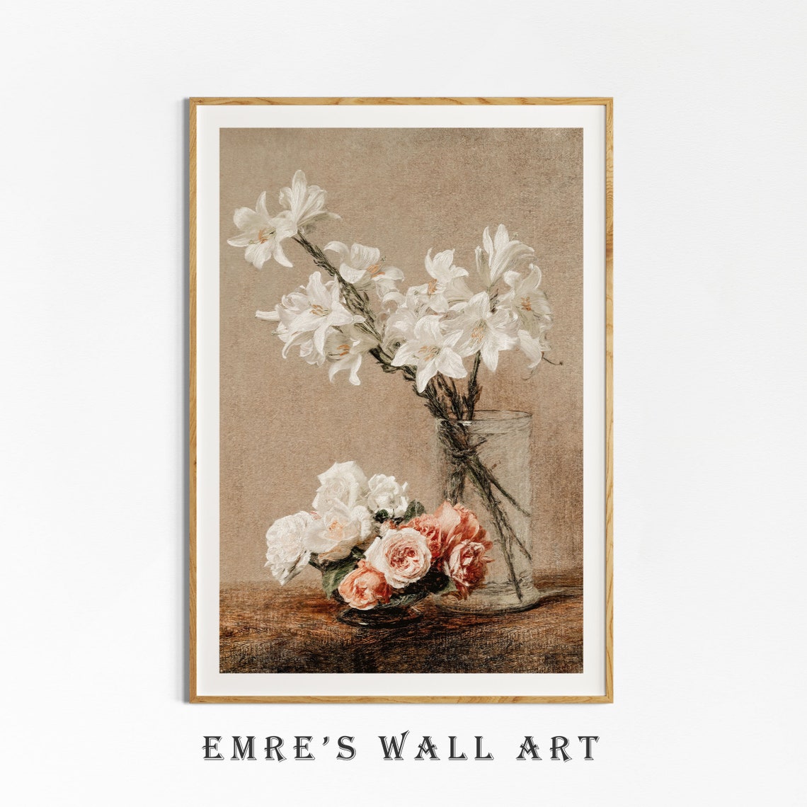 Vintage Pastel Roses Painting Vintage Flower Print Roses Still Life Painting Antique Floral Art Print Vintage Botanical Wall Decor - Image 4