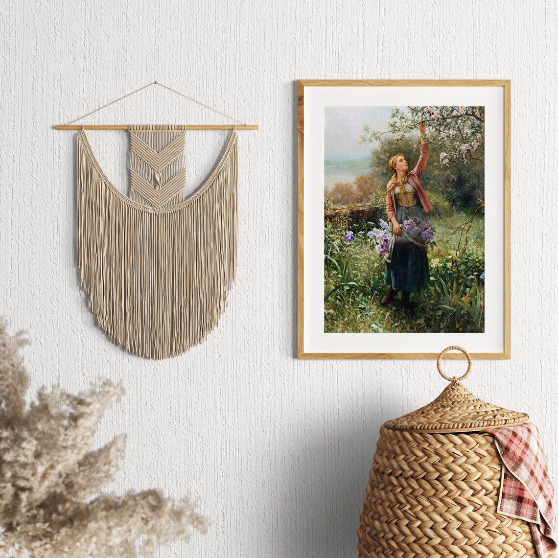 Vintage Woman With Flowers Oil Painting Art Print - Image 2