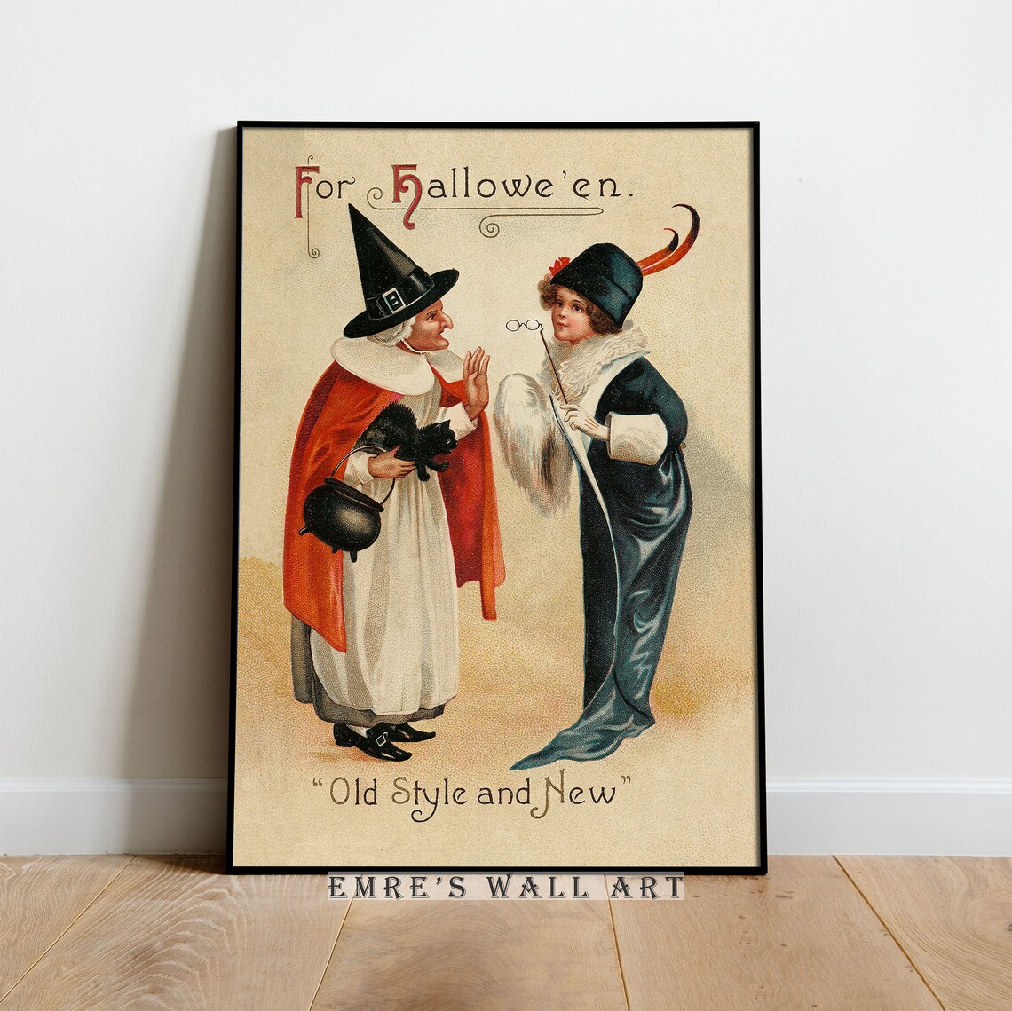 For Hallowe'en Old Style and New Vintage Witches Greeting Card Poster - Image 4