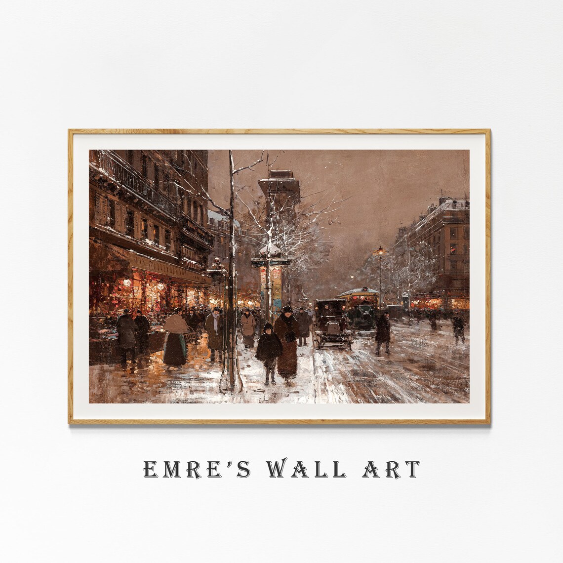 Paris Winter Scenery Vintage Winter Scene Art Print - Image 4
