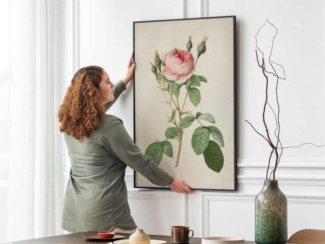 Vintage Rose Print, Antique Floral Wall Art - Image 2