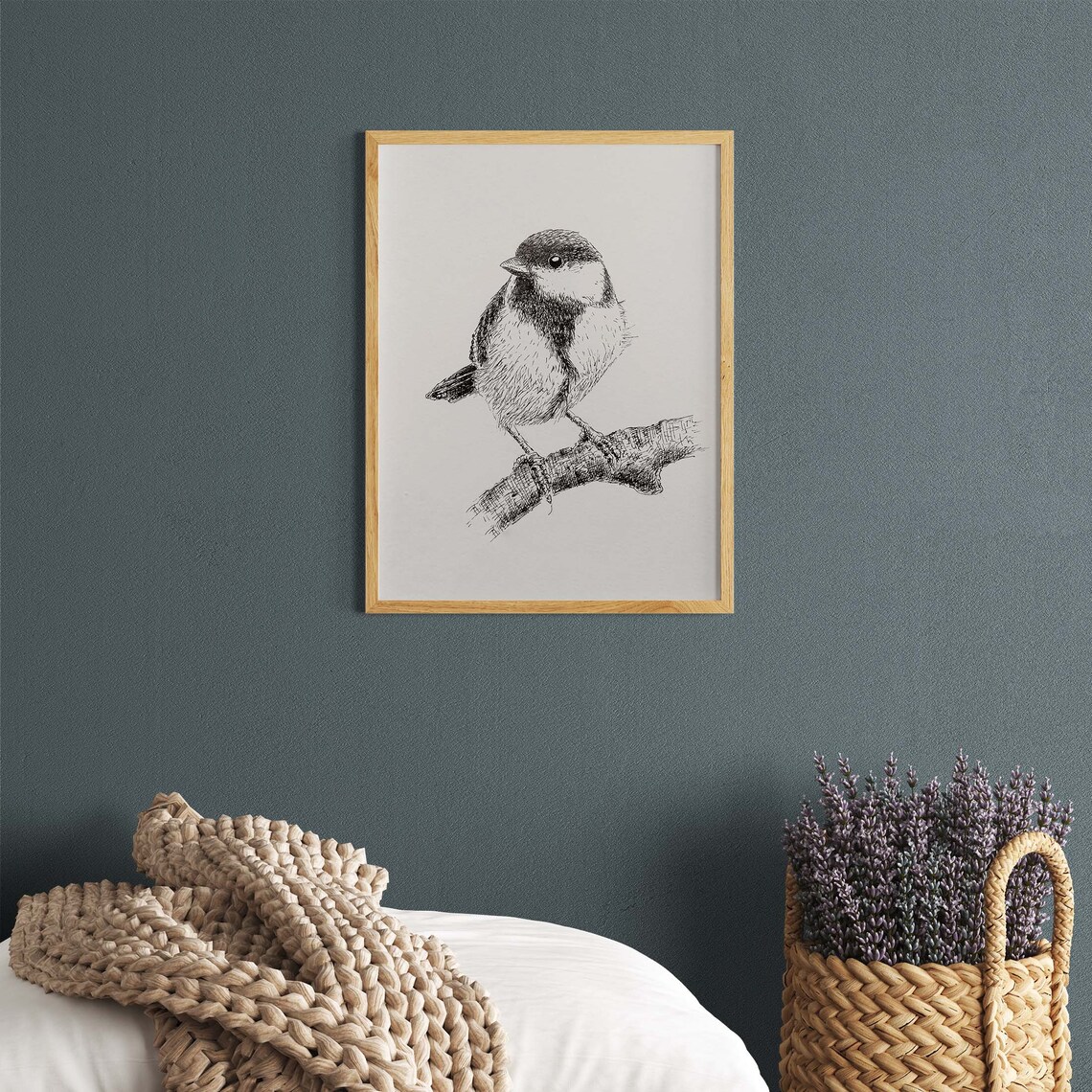 Bird Sketch Vintage Farmhouse Art Print, Sparrow - Image 2