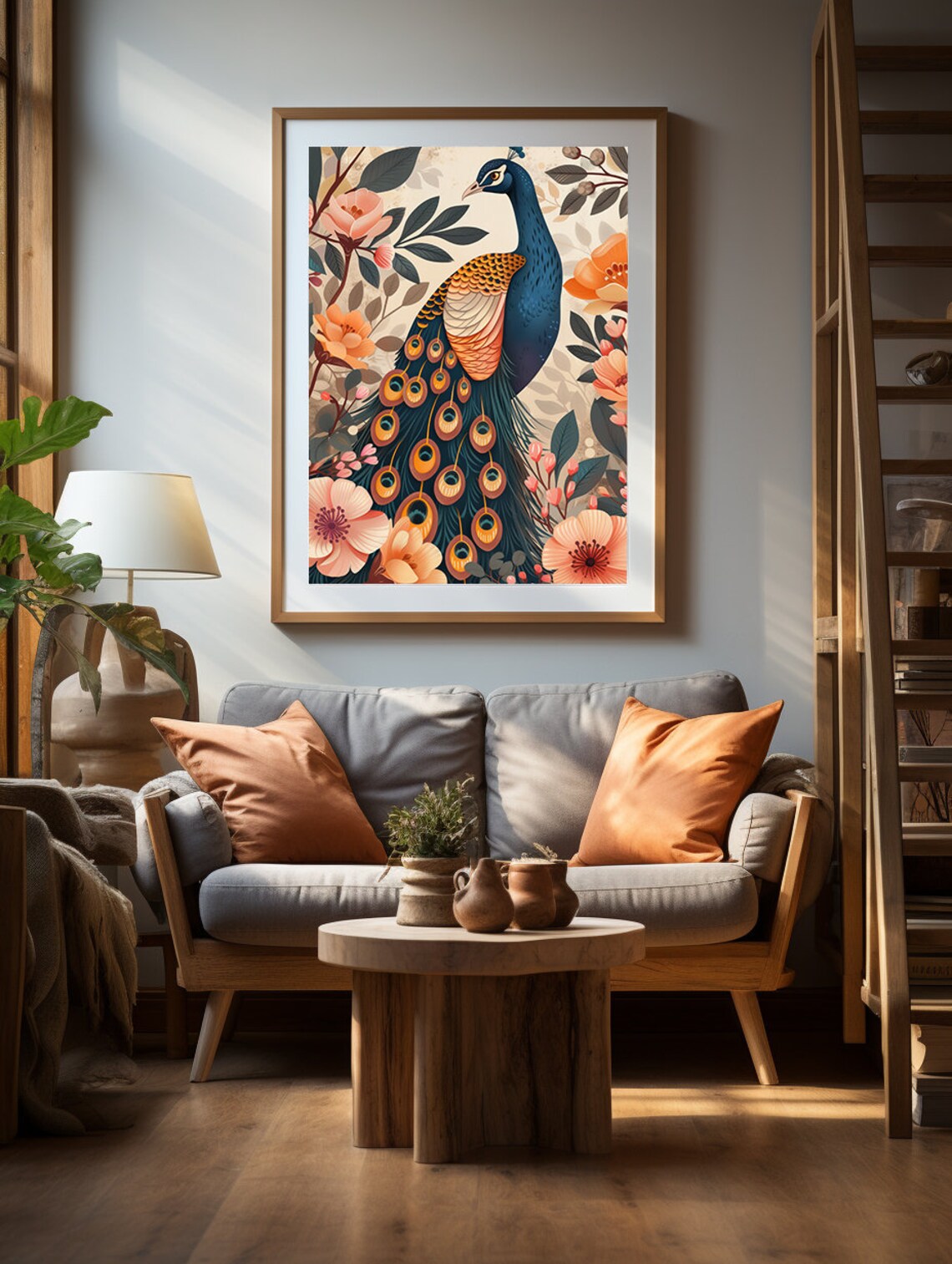 Pink Peacock Vintage Art Print, Antique Wall Decor - Image 2