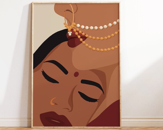 Indian Sisters Desi Art Print, South Asian Bond