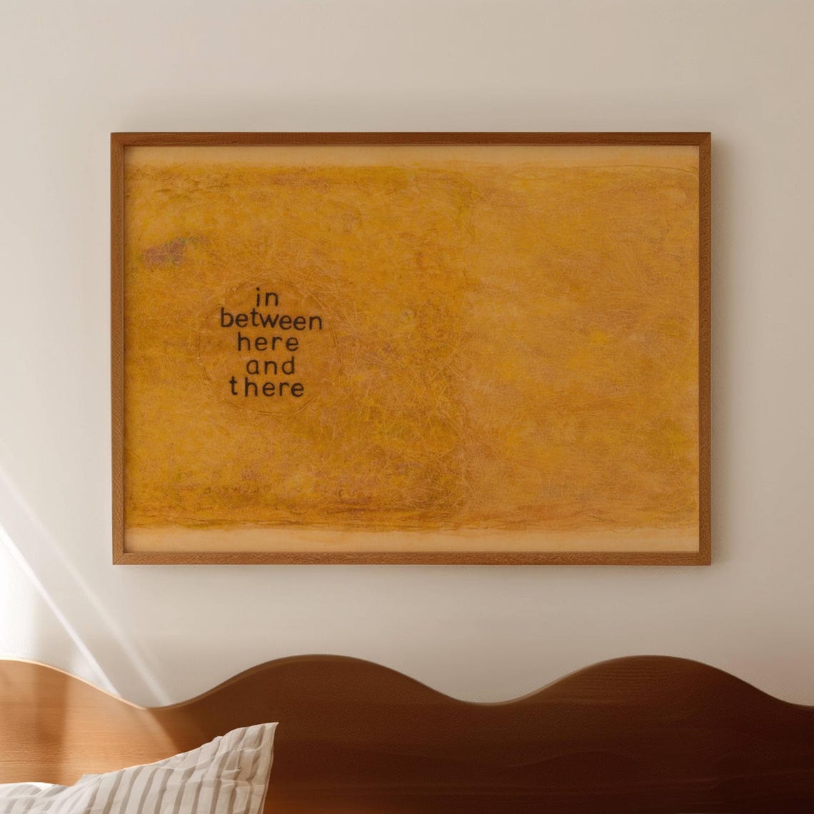 In Between Here And There Ochre Rothko Inspired Textured Quote Poster