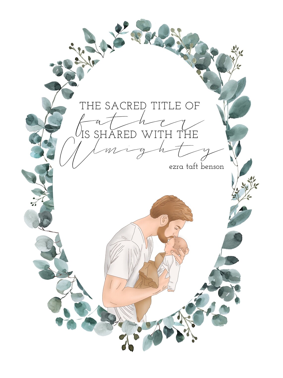 The Sacred Title of Father Ezra Taft Benson Faith Quote Poster - Image 2