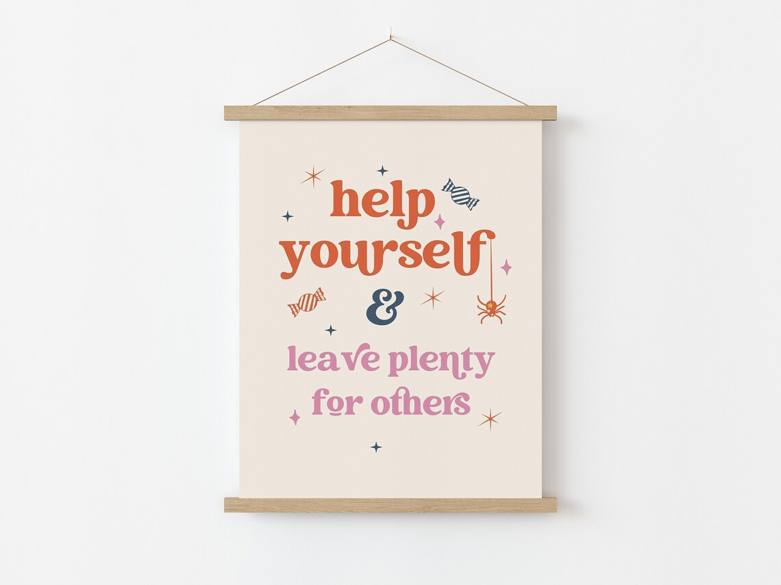 Trick Or Treat Help Yourself Halloween Sign, Poster