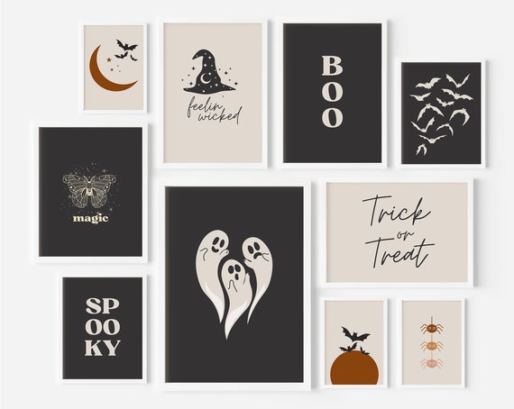 Halloween Gallery Wall Art Print Set, Halloween Decor