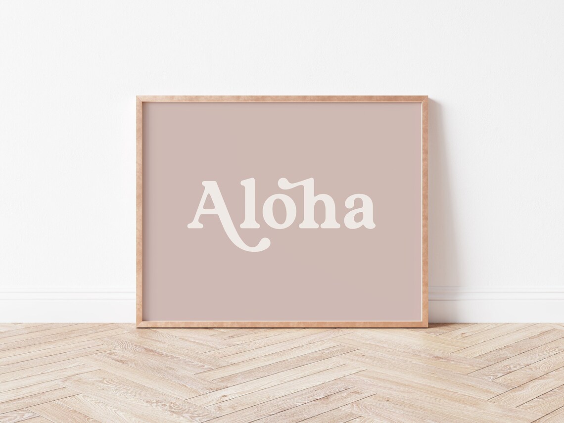 Aloha Word Art Print, Hawaii Beach House Decor