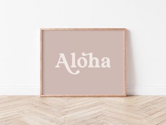 Aloha Word Art Print, Hawaii Beach House Decor