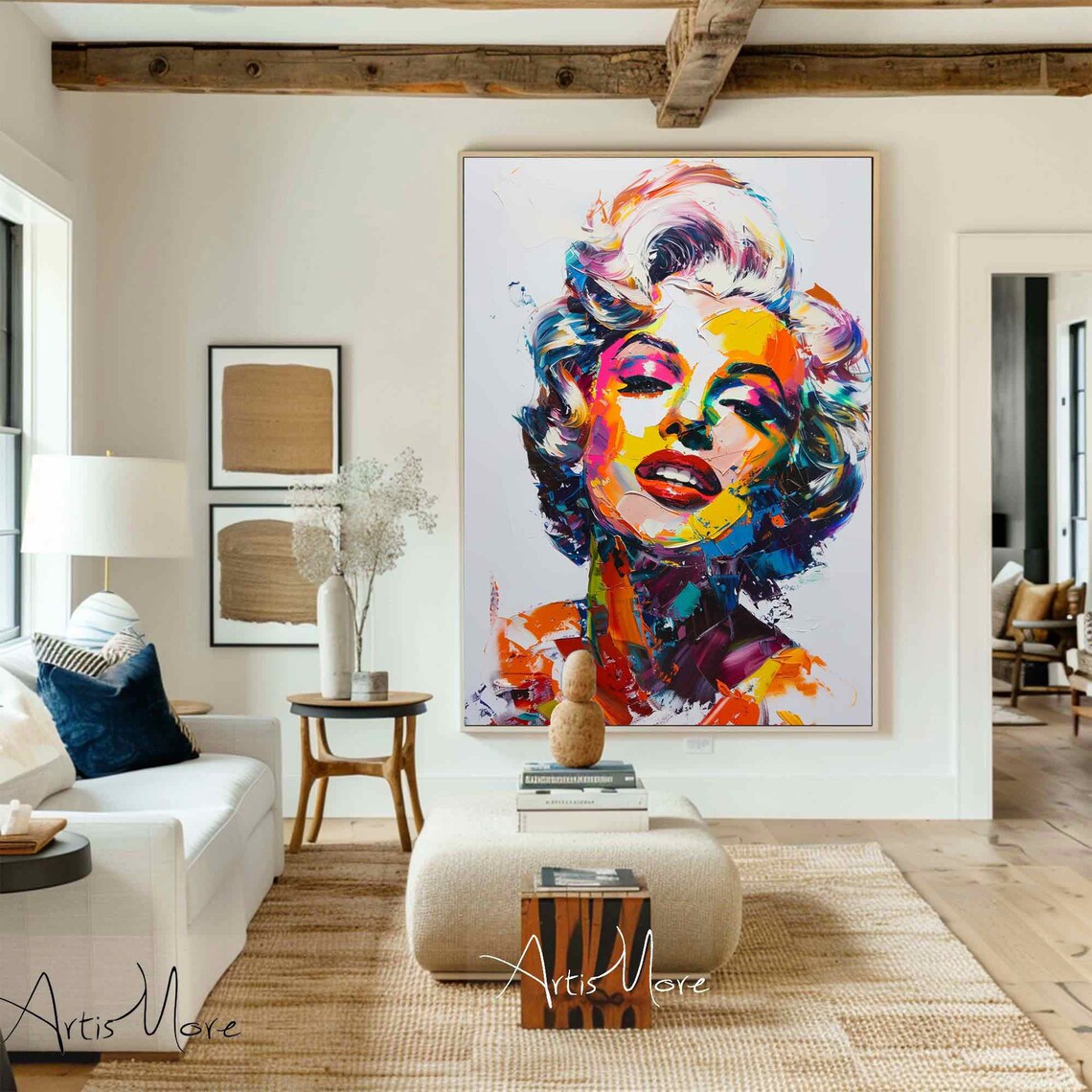 Marilyn Monroe Pop Art Portrait Vibrant Colorful Canvas Art Poster - Image 4
