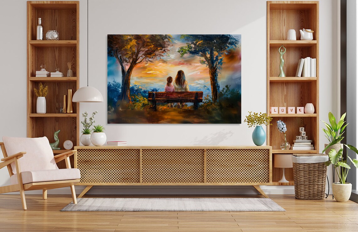 Mother and Daughter Love Art Print, Family Gift - Image 2