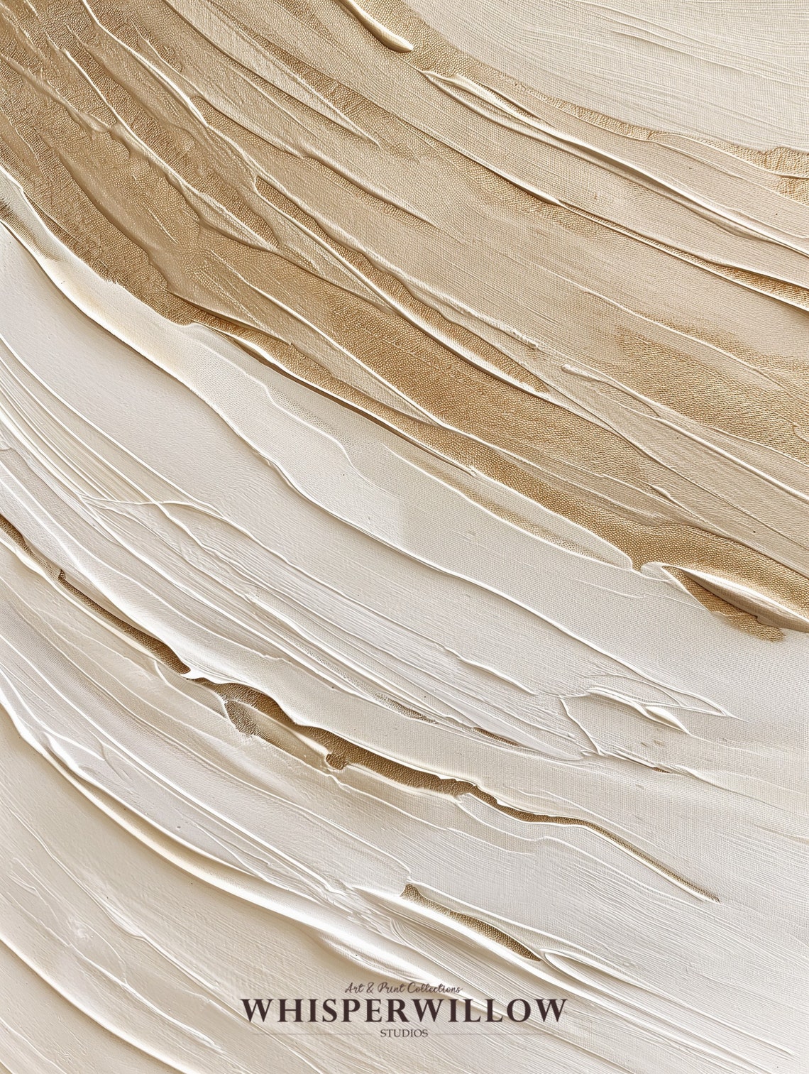 Beige and White Textured Sand Abstract Painting Neutral Poster - Image 6
