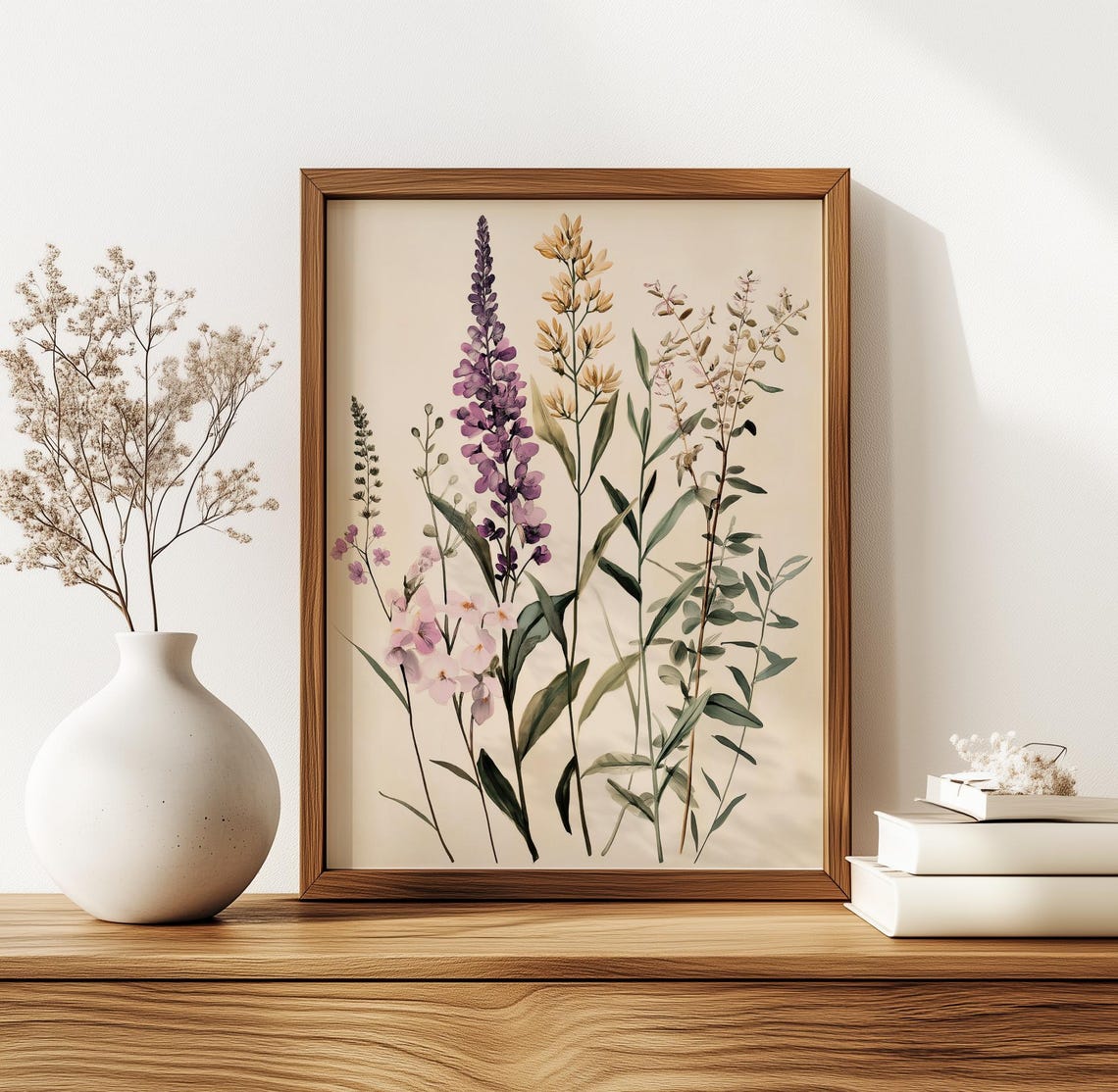 Delicate Purple and Pink Wildflower Botanical Illustration Poster - Image 5