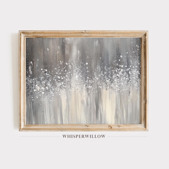 Neutral Abstract Waterfall Art Print, Minimalist Decor