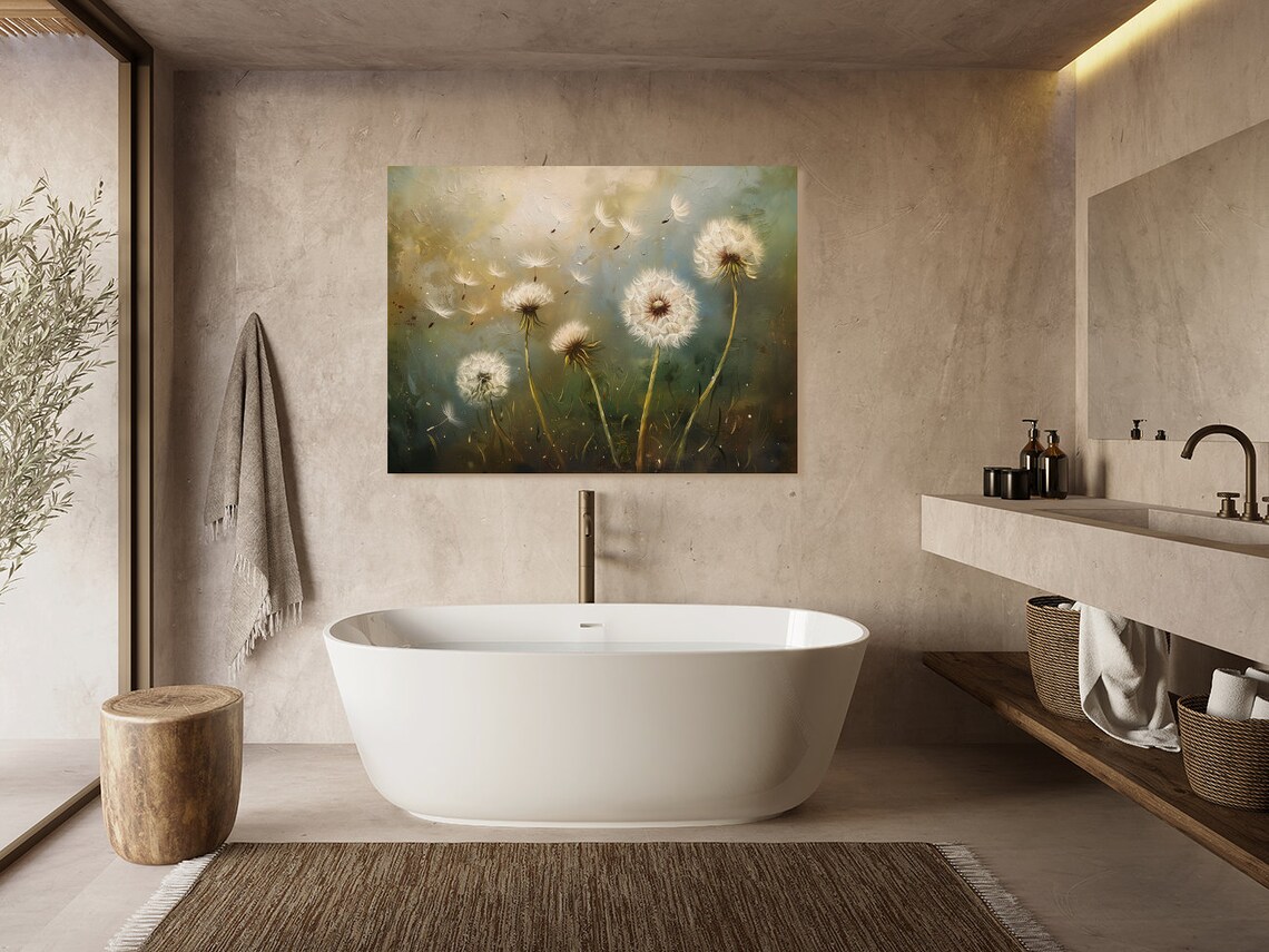 Soaring Dandelions Whimsical Spring Summer Art Print - Image 2