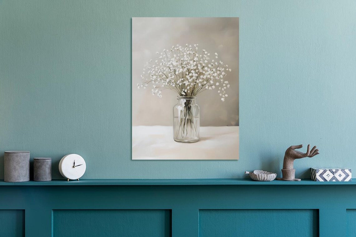 Baby's Breath Bouquet Painting, Elegant Floral Art Print - Image 2