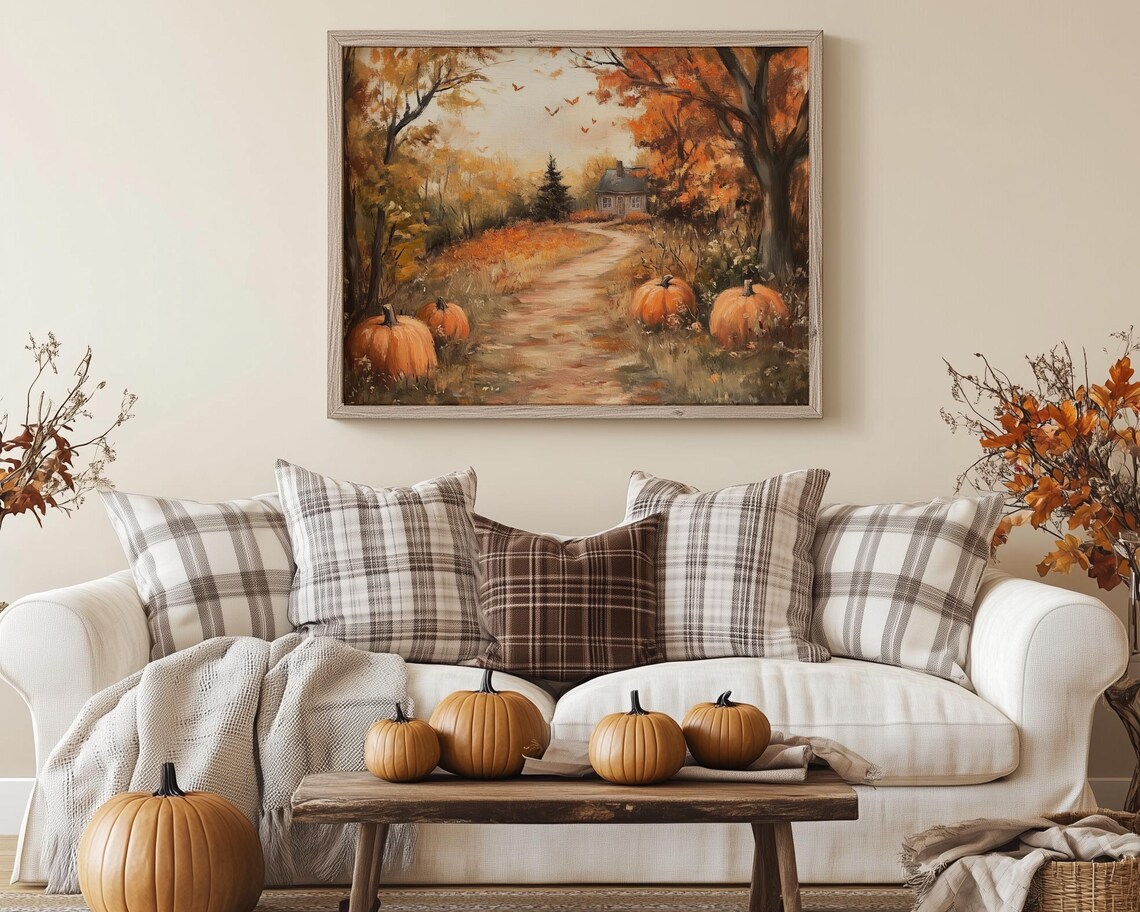 Autumn Pathway With Pumpkins, Fall Art Print - Image 5