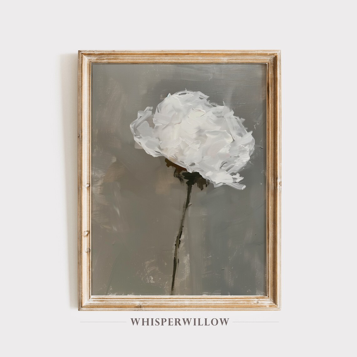 Soft White Flower Impressionist Floral Wall Decor